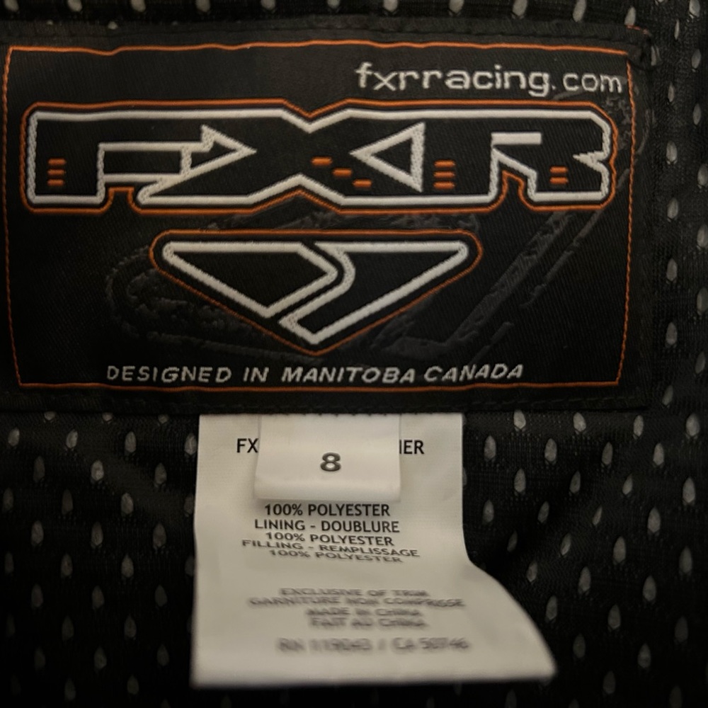 FXR Women’s size 8 Racing Jacket. Black and White. Snowmobile Winter Sport - Picture 4 of 10